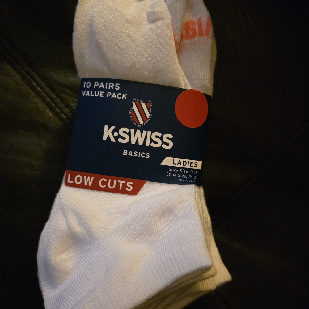 K-Swiss Ladies White Low Cut Socks - 10 Pack
